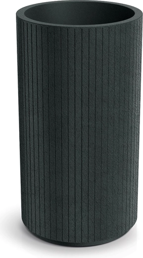 Augsts apaļš puķupods Coro Round High 40 cm – tumši pelēks