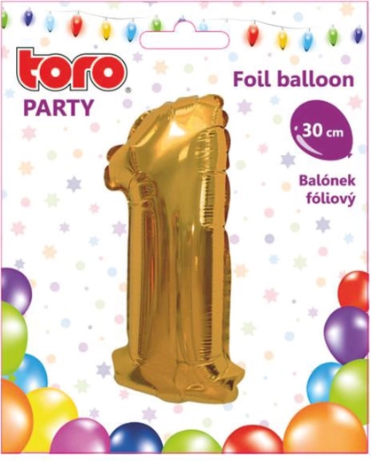 Foil Balloon Number 1, 30 cm, Gold
