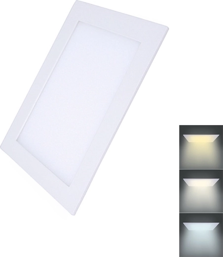 Solight LED mini panelis CCT, kvadrātveida, iebūvējams, 12 W, 900 lm