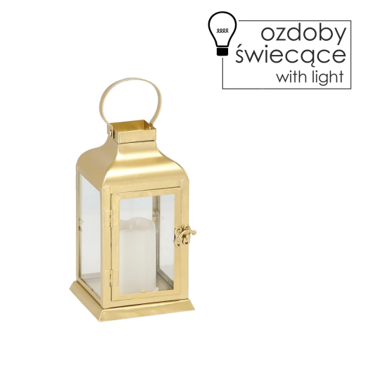 Gold Metal LED Lantern 22 cm