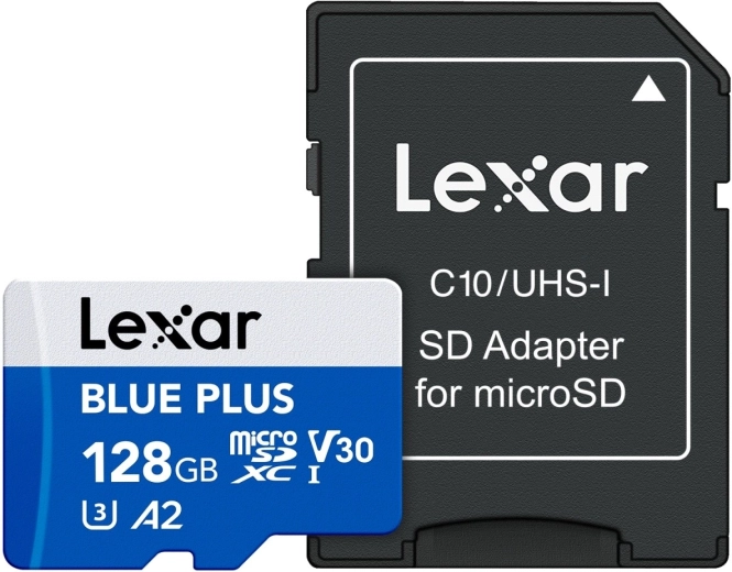 Atmiņas karte microSD 128 GB Blue Plus A2 U3 V30 170 MB/s