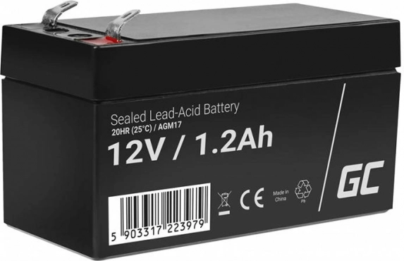 Bezapkopes AGM akumulators 12 V 1,2 Ah UPS un signalizācijām Green Cell