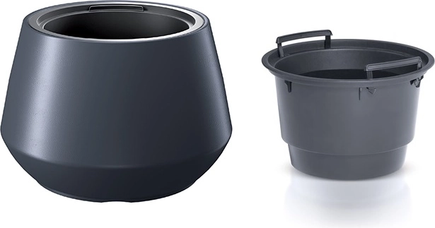Puķu pods ar ieliktni 43,6 cm antracīts