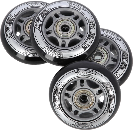 Melno riteņu komplekts 70 × 24 mm ar gultņiem ABEC 9 NILS EXTREME