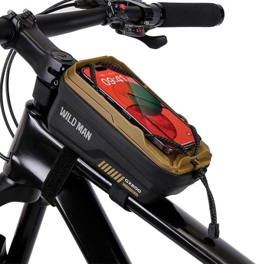 WILD MAN bike frame bag with phone holder, sand