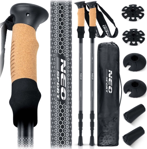 Neo-Sport NS-380 Trekking Poles with Cork Grip and Antishock System