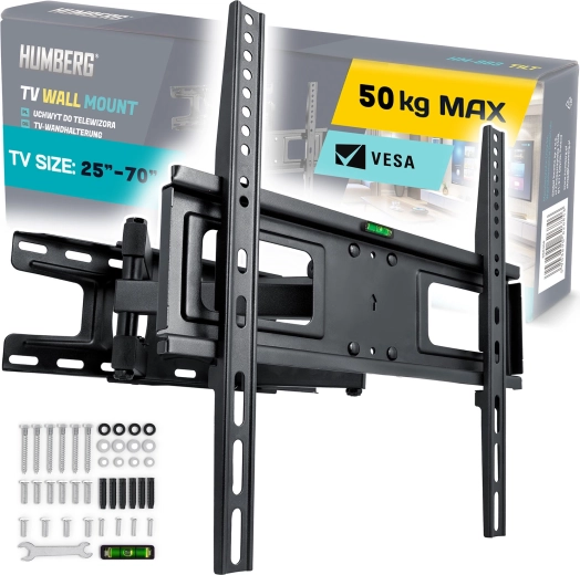 Sienas TV turētājs 25–70" Humberg, celtspēja 50 kg