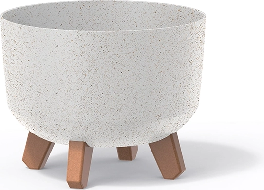 Puķu pods uz kājiņām Gracia Standard Eco Wood 23,5 cm – balts