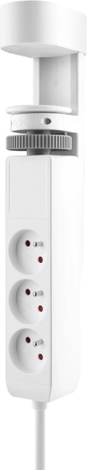 Solight pārnēsājama galda kontaktligzda ar stiprinājumu 3× 230 V + USB-A un 2× USB-C PD, 2 m, balta