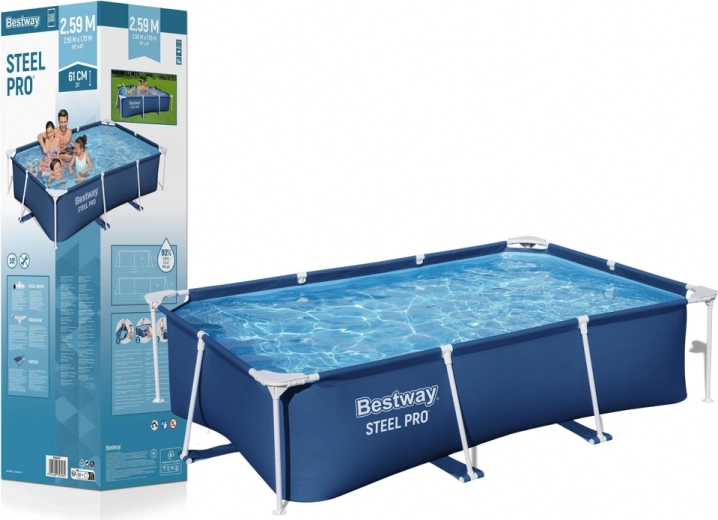 Bestway rāmja baseins STEEL PRO 259 × 170 × 61 cm, 2300 l