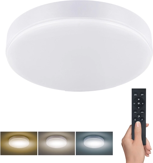 Solight LED griestu un sienas gaismeklis Lecce ar tālvadības pulti 50 W, 3000 lm, 40 cm, CCT, dimmējams, balts