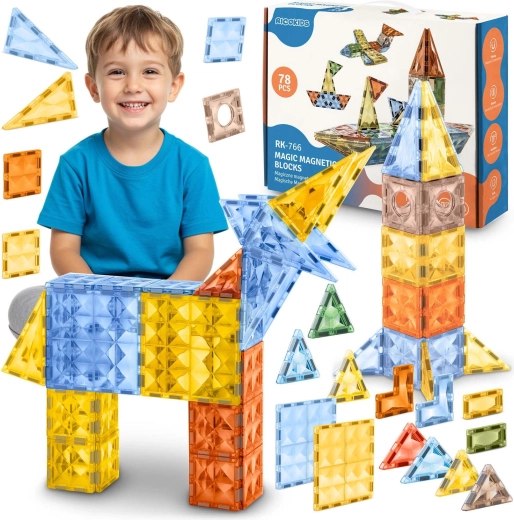 Ricokids XL Magnetic Building Blocks (70+ pieces)