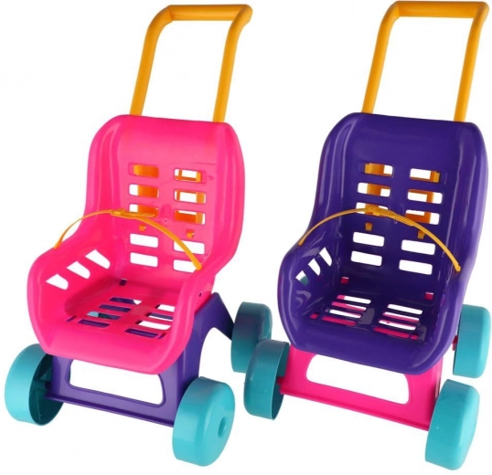 Teddies leļļu ratiņi Buggy Sport rozā–violeti