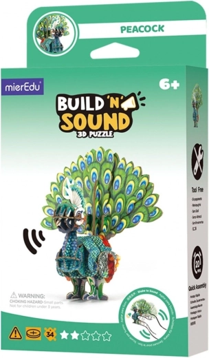 3D Puzzle MierEdu Build and Listen – Peacock