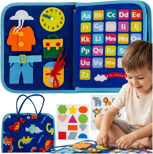 Kruzzel sensorā manipulāciju Montessori grāmatiņa, zila – 1 gab.