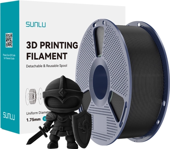 Filaments SUNLU PLA+ 1,75 mm – melns