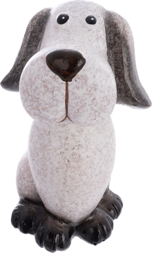Dekoratīva suņa statuete no polirezīna, bēša, 22 × 13 × 16 cm
