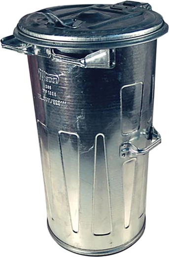 Round galvanized waste bin 110 l