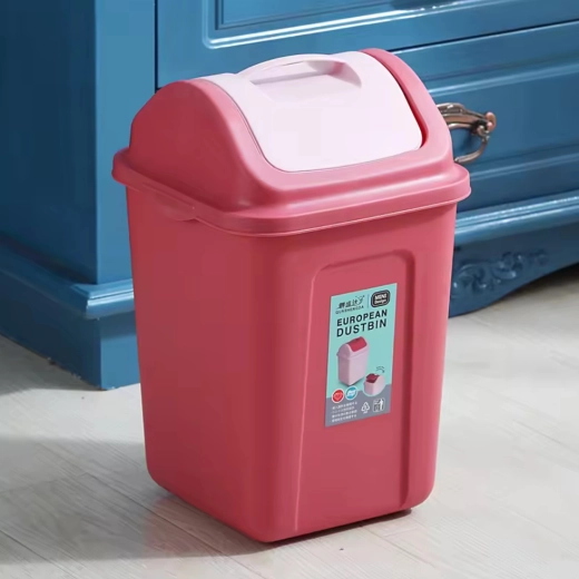 Šaurs plastmasas atkritumu spainis ar atveramu vāku 10 l