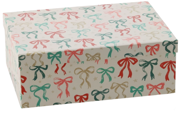 Ziemassvētku dāvanu kaste ar banti 31 × 22,5 × 11,5 cm – 1 gab.