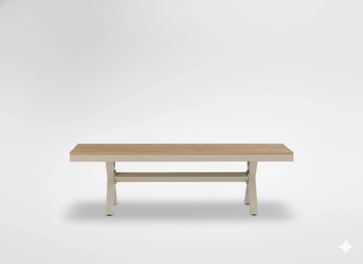 Alumīnija dārza soliņš bēšā krāsā 150 × 36 × 47 cm