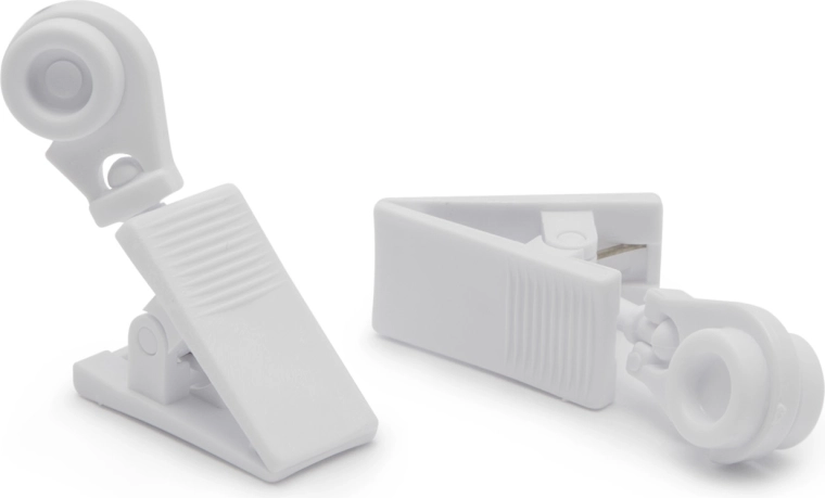 White decorative curtain clip with runner - 1 piece