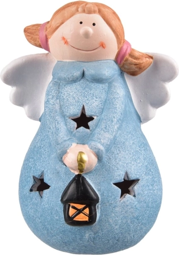 Ceramic LED Lantern Angel (Blue)