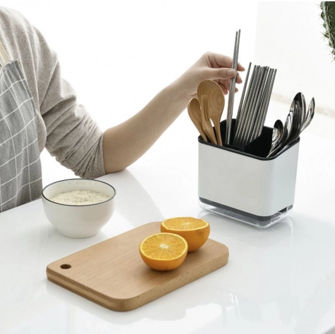 Cutlery holder for sink, organizer - black