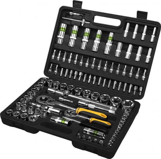 Ratchet socket and bit set, 108-piece