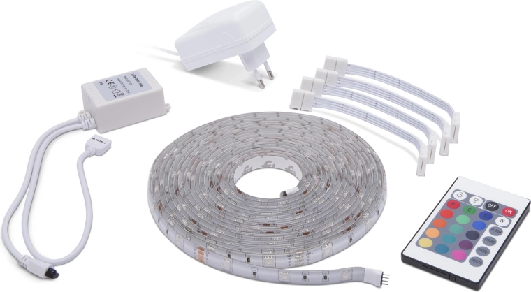 RGB LED lente ar tālvadības pulti, 5 m