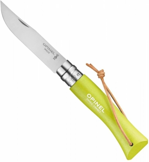 Opinel Nr. 007 Trekking Anise kabatas nazis 8 cm, gaiši zaļš, dižskābarža koks