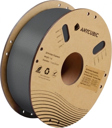 Augstas ātrdarbības PLA filaments Anycubic 1 kg – pelēks