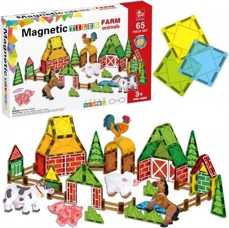 Magnetic Farm Building Set, 65 Pieces