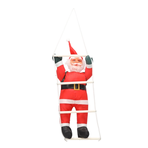 Ziemassvētku dekorācija Santa kāpj pa kāpnēm 60 cm