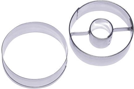 Set of stainless steel cookie cutters, ring with center 5 cm, 2 pieces