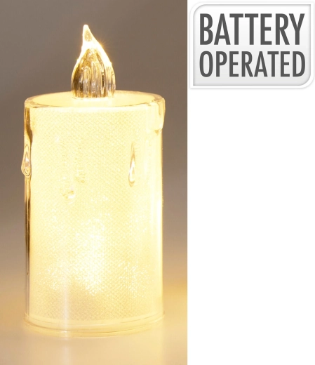 LED svece 10,5 cm, caurspīdīga