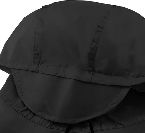 Drawstring hood with visor