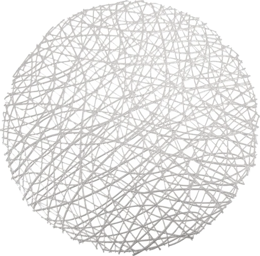 Silver round placemat made of UH plastic, 39 cm