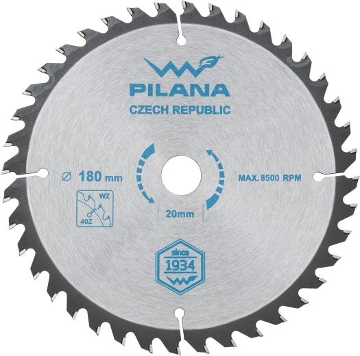 Zāģa disks PILANA 180 mm, 40 zobi, WZ, SK