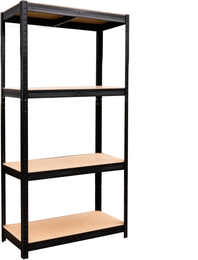 Metāla plaukts 4 līmeņi 150 × 70 × 30 cm melns, slodze 150 kg uz plaukta