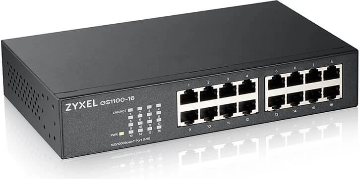 16× Gigabit Ethernet for easy network expansion