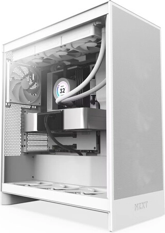 Datora korpuss H7 Flow midi tower ar logu, balts