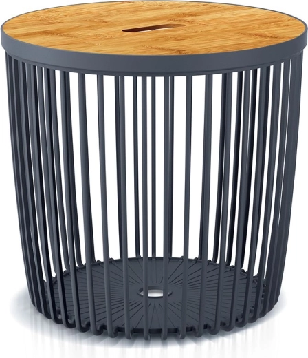 Universāls grozs Clubo ar bambusa vāku 38,6 cm, antracīta krāsā