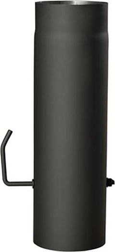 Dūmvada caurule ar aizbīdni 160 mm, garums 500 mm, melna