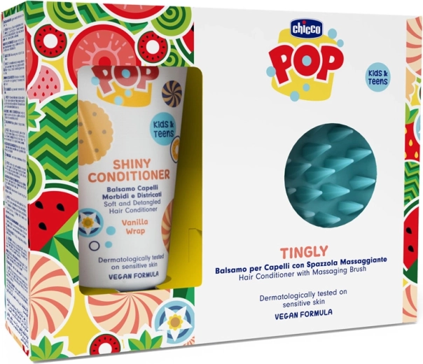 Chicco POP Vanilla Shiny matu kondicionieris 150 ml ar galvas ādas masāžas birsti