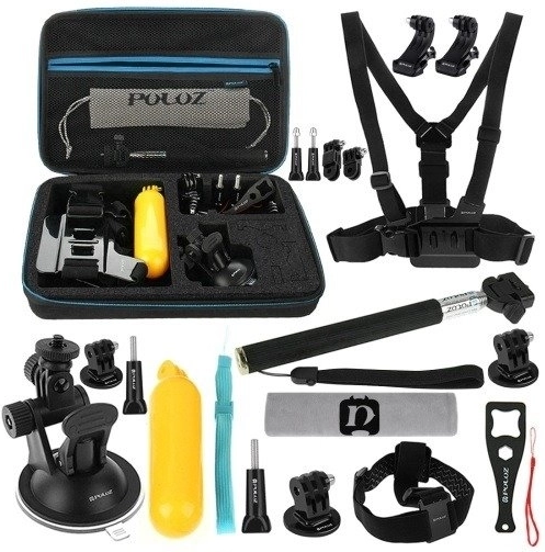 Puluz 20-in-1 accessory set for action cameras (compatible with DJI Osmo Action 5 Pro and GoPro)