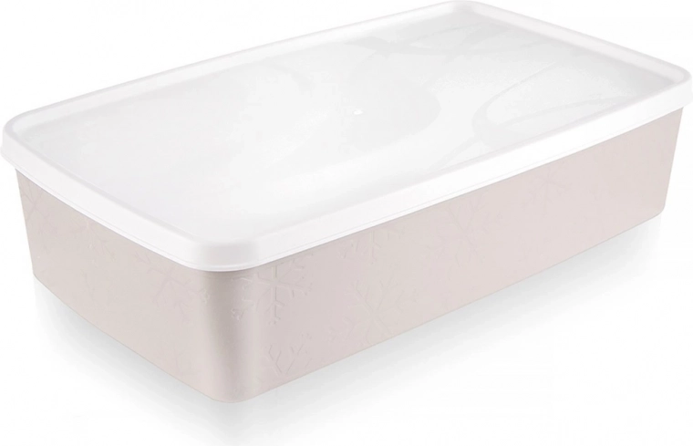 Plastmasas pārtikas kārba ar vāku 2 l, bēša