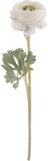 Mākslīgais zieds gundega (ranunculus) balta 37 cm