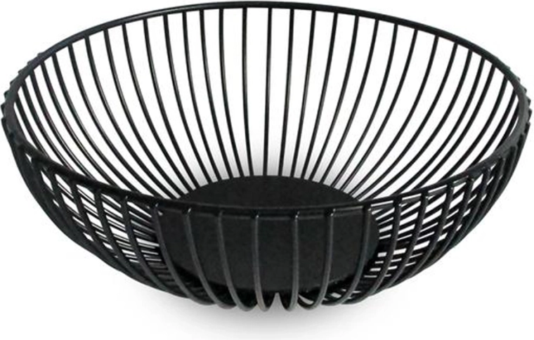 Stiepļu augļu bļoda Kitchisimo melna 18 cm