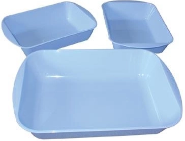 Plastmasas panējamo bļodu komplekts, krāsu mikss, 3 daļas